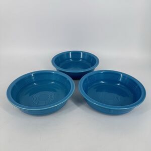 Fiesta Blue 7” Cereal Soup Bowls Set of 3 HLC USA Ceramic